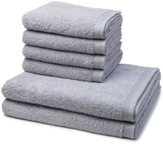 Möve Superwuschel 6 tlg. Frottier-Set - 4 X Handtuch (50 X 100cm), 2 X Duschtuch (80 X 150cm) - 520 g/m2 - Silver