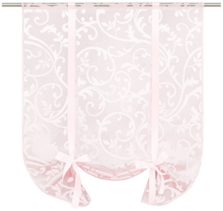 Joyswahl Bindegardine (1 St), Stangendurchzug, transparent, Ausbrenner, mit Tunnelzug, in Ranken Muster, Küche