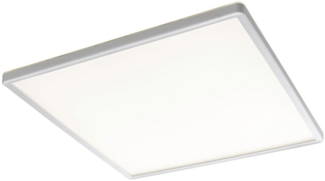 casa NOVA LED Deckenleuchte PLAIN, 1-flammig, 42 x 42 cm, Silbergrau, Weiß, LED fest integriert, Neutralweiß, Kunststoff, Spritzwassergeschützt IP44