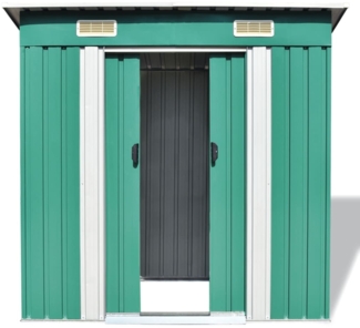 vidaXL Gartenschuppen Grün Metall 42908