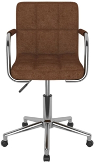 vidaXL Esszimmerstuhl Drehbar Braun Stoff, Drehbar [3088158]