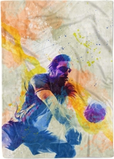 Sinus Art Handtücher SplashArt Sport Handtuch Strandhandtuch Saunatuch Kuscheldecke Kunstvoll Volleyball II Sp, Baumwolle-Polyester-Mix (1-St), Handtuch