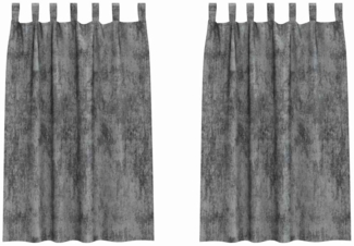 vidaXL Vorhang mit Vorhängen 2 pcs Grau 175 x 140 cm Samt 4107724