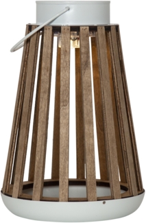 Star Trading Solar Laterne Catania, LED, Holz, Outdoor, Metall, Warmweiß, Dämmerungssensor, 28 cm