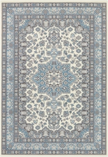 NOURISTAN Teppich Orientalischer Kurzflor Teppich Parun Täbriz Creme hellblau, rechteckig, Höhe: 9 mm