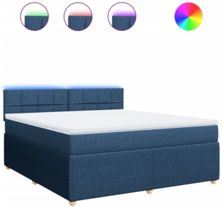 vidaXL Boxspringbett mit Matratze Blau 180x200 cm Stoff 3289841