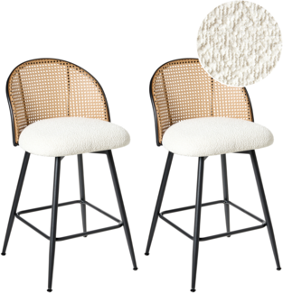 Set mit 2 Barstühlen NATHAN drehbar Cremeweiß