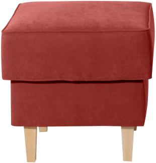 Hocker Karlen Bezug Veloursstoff Buche natur / terracotta 22069