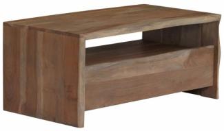 vidaXL Couchtisch Massivholz Akazie Naturkanten 90x50x40 cm Grau 246127