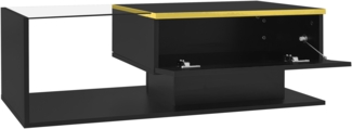 100 cm langer Couchtisch, Hochglanz-Schwarz. Beistelltische, Couchtische mit Glas und LED-Effekt