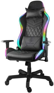 Gaming Stuhl GAM-080 RGB Beleuchtung Kunstleder Nackenkissen