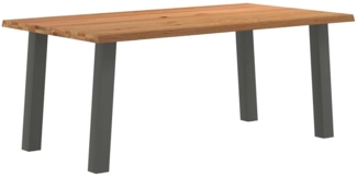 vidaXL Esstisch Hellbraun 180x100x74 cm Massivholz Eiche Rechteckig 3304441