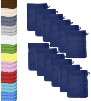 Buymax Waschhandschuh Premium Waschhandschuhe, Waschlappen Set, Frottee: 100% Baumwolle (Spar-Set, 12-St), 15 x 21 cm, mit Aufhängeschlaufe, weich, saugstark