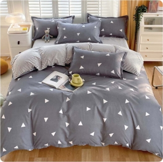 ibettertec Bettwäsche Bettbezug Set 135x200, 200x200 cm mit Kissenbezug 80X80 cm, dick, Mikrofaser, 3 teilig, Bettbezug + Kissenbezug, für Allergiker, weich