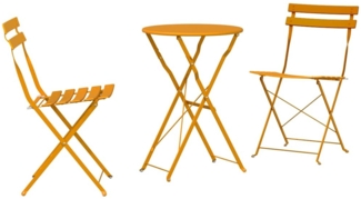 vidaXL Klapp Bistro Set 3 pcs Senfgelb Stahl 42002969