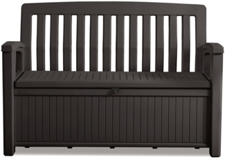 Dmora Aufbewahrungstruhe für draußen Goderich, Gartenbox, Outdoor-Truhe, Stauraumbank für außen, 133x61 h89 cm, Anthrazit