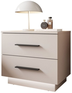 Lookway Nachttisch LINA Kaschmir II mit LED Beleuchtung, Breite 55 cm
