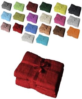 4 x Saunatuch 500 g/m² 80x200 cm Rot