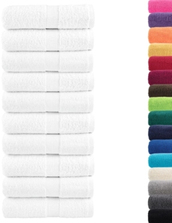 vidaXL Premium Waschhandtücher SOLUND 10 Stück Weiß 30x30 cm 600gsm 137118