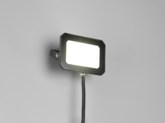 LED Flutlichtstrahler 20W, Aluminium Schwarz, IP65, mit Anschlussbox