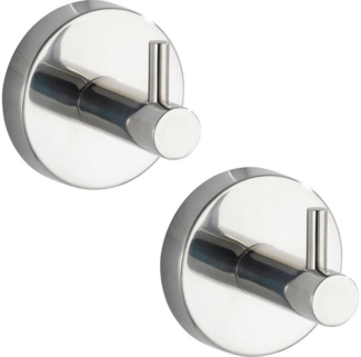 WENKO UNO BOSIO Handtuchhaken, glänzend, 2er Set, Edelstahl rostfrei