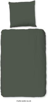 Pure Microfaser Bettwäsche 2 teilig 135X200 Pure Uni Dark Olive Green