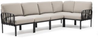 Komodo 5 Loungesofa Kunststoff (Antracite / TECH panama)