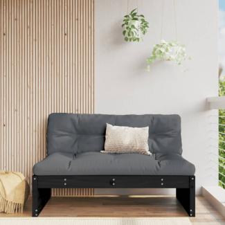 vidaXL Mittelsofa Schwarz 120x80 cm Massivholz Kiefer