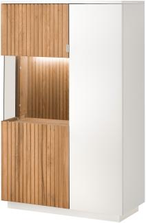 Vitrine Linda 14 weiß-grau 92 x 152 x 40 cm Glasvitrine Schrank LA LED ohne Beleuchtung