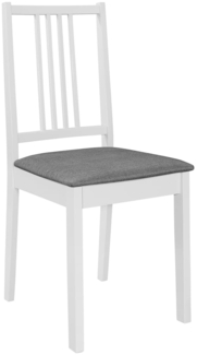 Esszimmerstühle mit Polstern 2 Stk. Weiß Massivholz [247636]