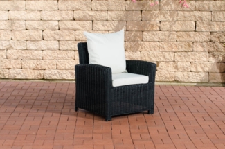 CLP Polyrattan Stuhl Sessel Fisolo 5mm,schwarz cremeweiß