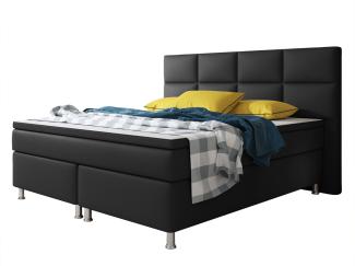 Boxspringbett Miami 180x200 cm Kunstleder schwarz