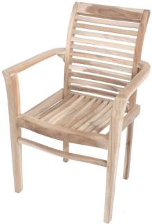 Stapelstuhl Java aus Teak C-grade, unbehandelt, 2er Set