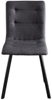 Stuhl 2er Set Stoff Dunkelgrau Stahl Schwarz