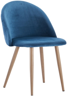 Esszimmerstuhl Stoffbezug Samt Azur Polsterstuhl LILLY 527630