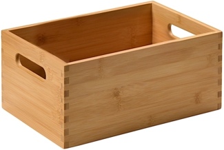 KESPER Stapelkiste 57411 aus FSC zertifiziertem Bambus / Allzweckkiste 28,5 x 18,5 x 13 cm / Holzkiste