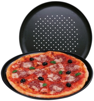 EUROHOME Pizzablech Ofenbackblech rund - Pizzaform - Pizzapfanne - Ofen Form - Backform, (1-St, Pizza Backblech Ø 33 cm), Pizzabackblech antihaft - hitzebeständig