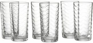 Ritzenhoff & Breker Longdrinkglas Wave, 6er Set, Trinkglas, Saftglas, Wasserglas, Longdrink, Glas, Klar, 250 ml, 812039