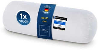 LILENO HOME Microfaserkissen - geeignet für Allergiker, in verschiedenen Größen - Made in Germany, Füllung: 100% Polyester, Rückenschläfer, Seitenschläfer, Bauchschläfer, Set, 1er Set, Nackenrolle 15x40 cm + Reißverschluss, Nackenkissen allergikergeeignet