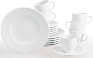 Retsch Arzberg Kaffeeservice Geschirr-Set, Service Novo (18-tlg), 6 Personen, Porzellan, Made in Germany, 18 Teile, für 6 Personen