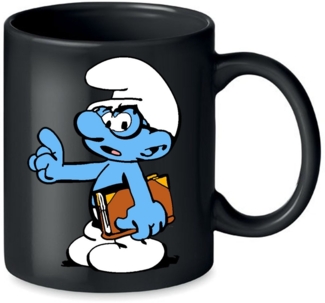 Blondie & Brownie Tasse Tasse Schlaubi Schlumpf Buch Schlumpfhausen Smurf Schlumpfine, Keramik