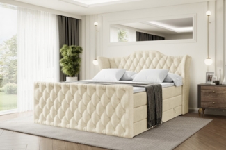 ALTDECOR Boxspringbett VILA-Z KING (Multipocket-Matratze H4, H3 Matratze Bonellfederung, Topper, Kopfteil), Doppelbett mit Fußteil