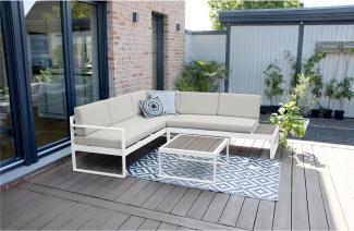 Bellavista Lima Gartenlounge, Aluminium, weiß, für 5 Personen