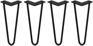 4 x 30.5cm Hairpin Tischbeine 2 Streben - 12mm -