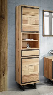 Badhochschrank 45x185cm 'Timbero' Eiche massiv hängend oder stehend