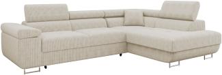 Ecksofa Torezio Cord (Farbe: Poso 100, Seite: Rechts)