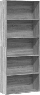 vidaXL Bücherregal Grau Sonoma 80x30x189 cm Holzwerkstoff 3314674