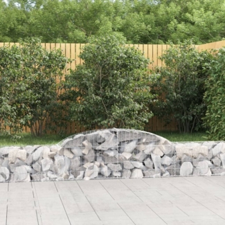 vidaXL Gabionen mit Hochbogen 10 Stk. 300x30x40/60 cm Verzinktes Eisen 3146475
