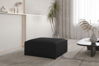 Polsterhocker Designerhocker CELES PREMIUM 85x85 cm in Stoff Scala Schwarz