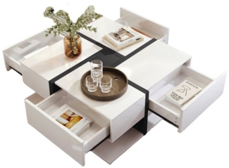 OKWISH Couchtisch Einzigartige Farbabstimmung (einzigartige Farbabstimmung und Liniendesign), Beistelltisch mit geometrische Design